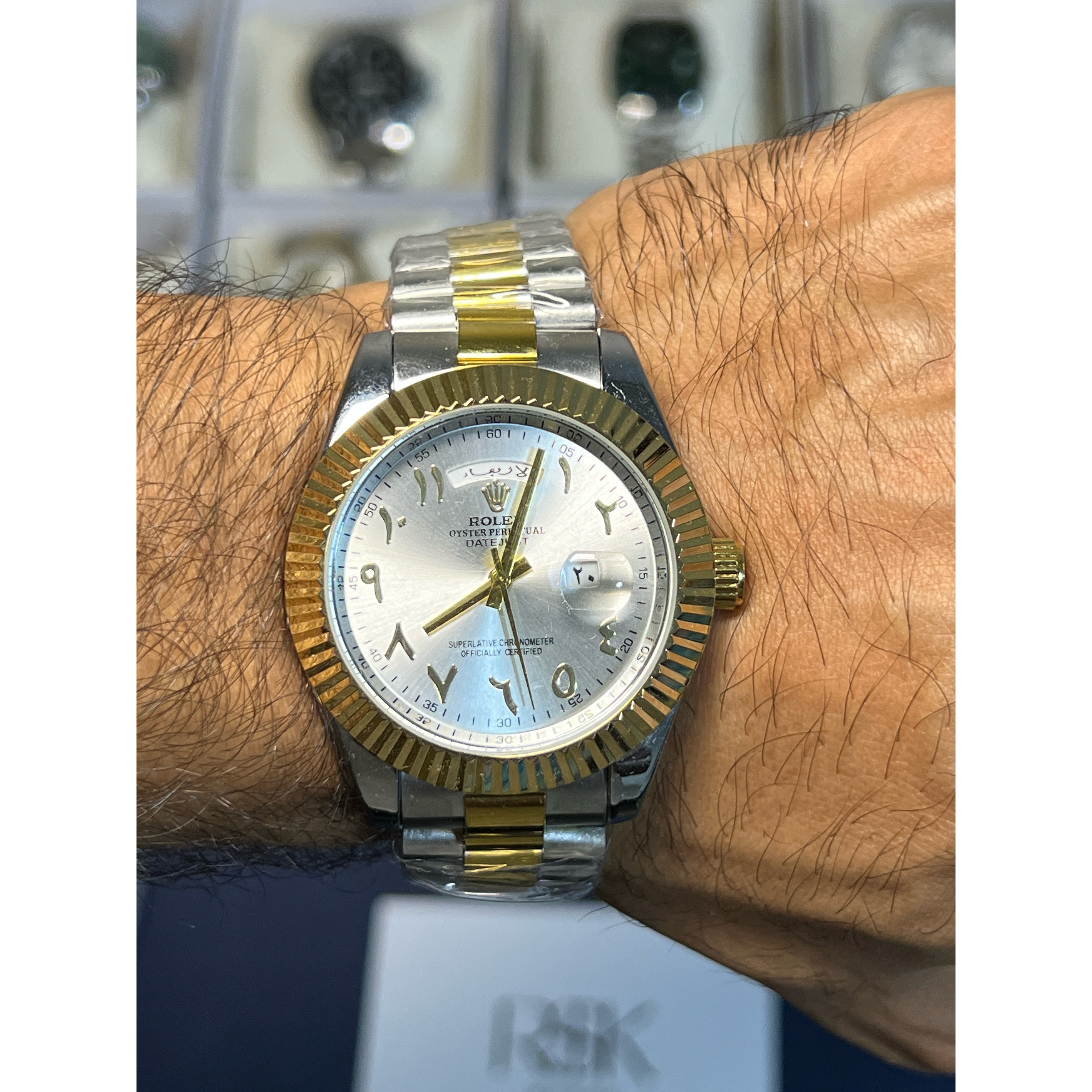 rolex-datejust-arabic-dial-silver-gold-risk